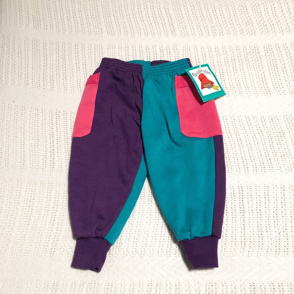 Vintage Toddler colorblock sweatpants (NWT)